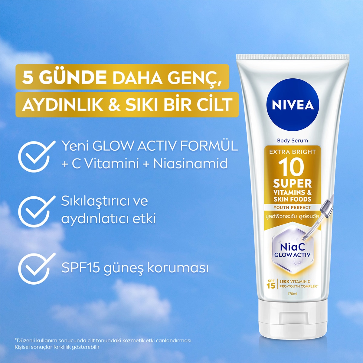  undefined NIVEA BODY Nivea SPF15 Super10 Serum Etkili Sıkılaştırıcı ve Aydınlatıcı Vücut Losyonu 170 ml  1 of 7 