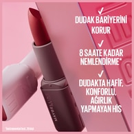 Maybelline New York Serum Etkili Hyaluronik Asit ve Besleyici Yağ İçeren Ruj Satin It's Intense 104