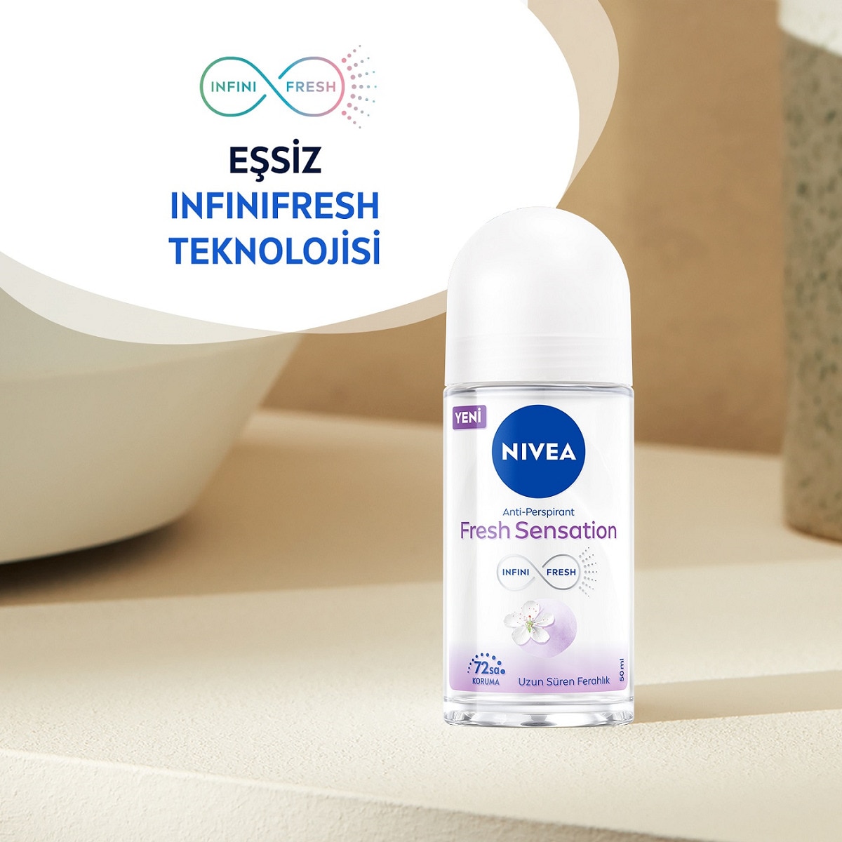  NIVEA DEO NIVEA DEO Nivea Fresh Sensation Kadın Roll on Deodorant 50 ml 72 Saat Anti-perspirant Koruma  1 of 6 