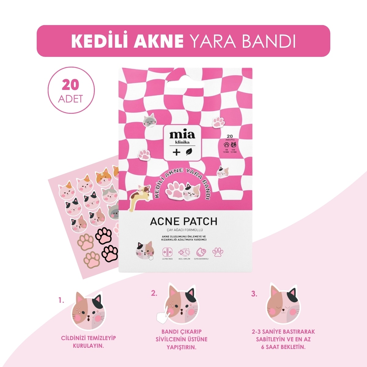  MIA KLINIKA MIA KLINIKA Mia Klinika Kedili Akne Bandı 1 Adet  1 of 5 