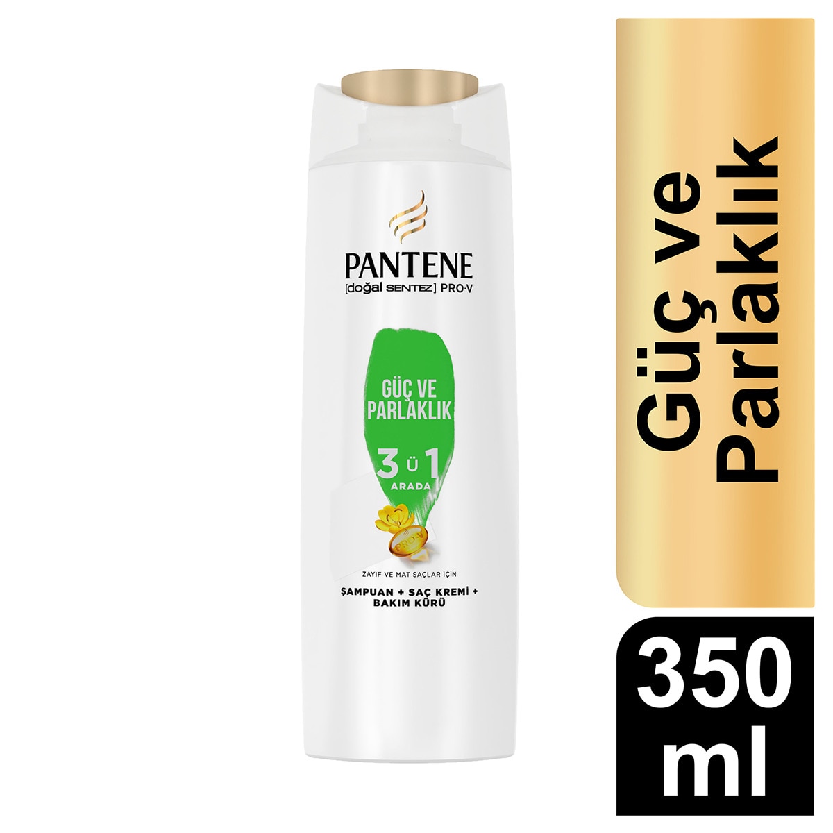 PANTENE PANTENE Pantene Pro-V Doğal Sentez Şampuan Güç ve Parlaklık 3'ü 1 Arada 350 ml 1 of 5