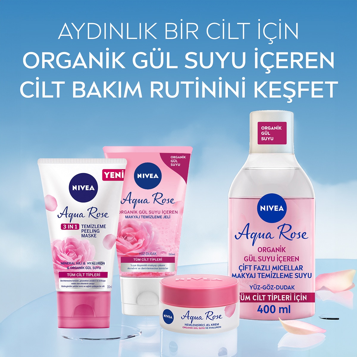  NIVEA VISAGE NIVEA VISAGE Nivea Aqua Rose Organik Gül Suyu İçeren Makyaj Temizleme Jeli 150 ml  1 of 7 