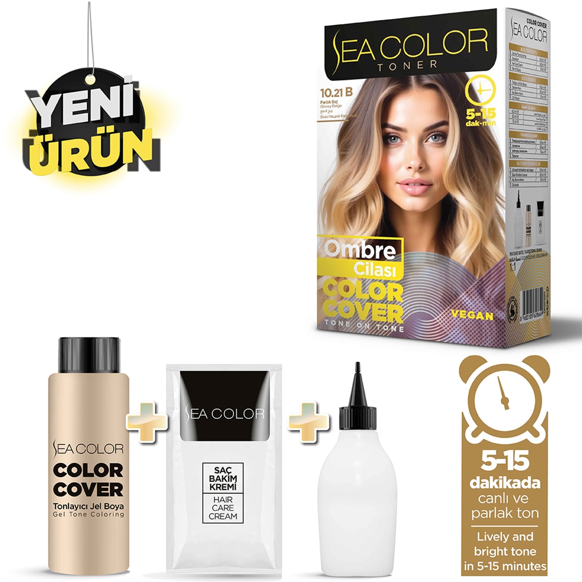  SEA COLOR SEA COLOR Sea Color Parlak Bej Cila Saç Boyası 10.21B  1 of 2 