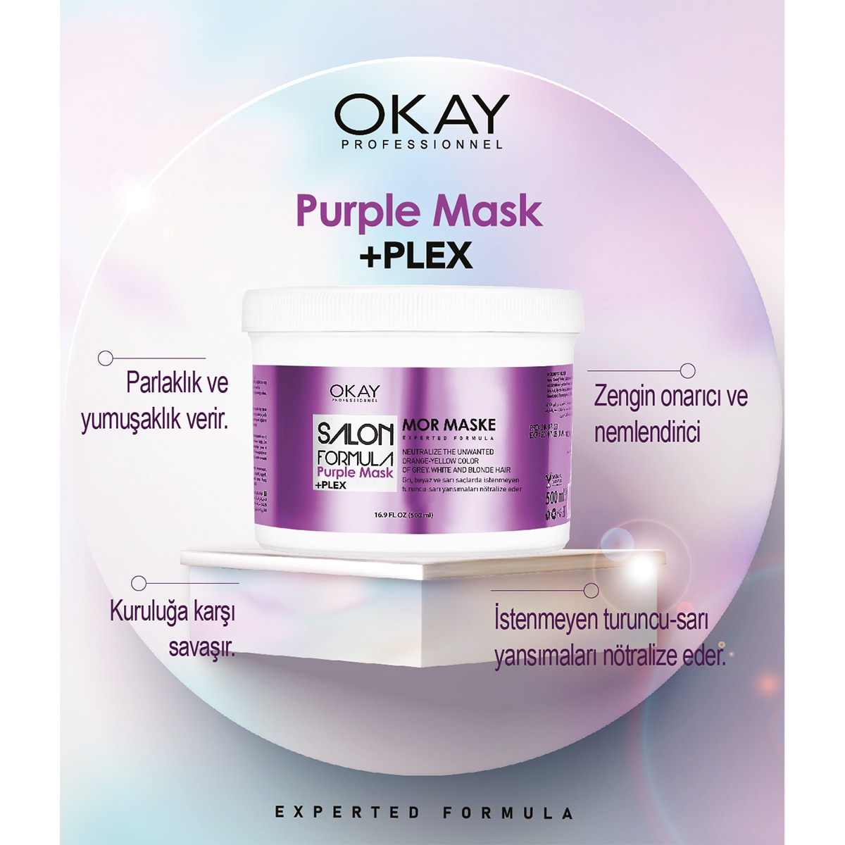  OKAY OKAY EXC. Okay Salon Formula Saç Maskesi Purple 500 ml  1 of 3 