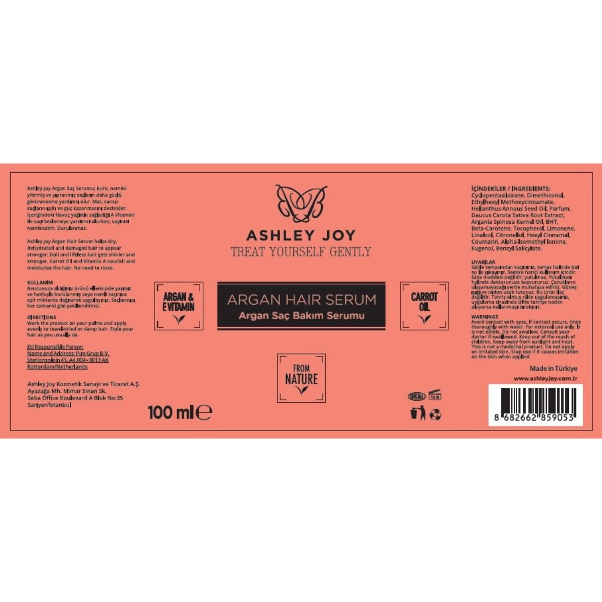  ASHLEY JOY ASHLEY JOY Ashley Joy Saç Bakım Serumu 100 ml  1 of 4 