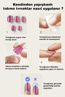  KISS IMPRESS Kiss Impress Color Kendinden Yapışkanlı Takma Tırnak Kısa Bordo 014  1 of 4 