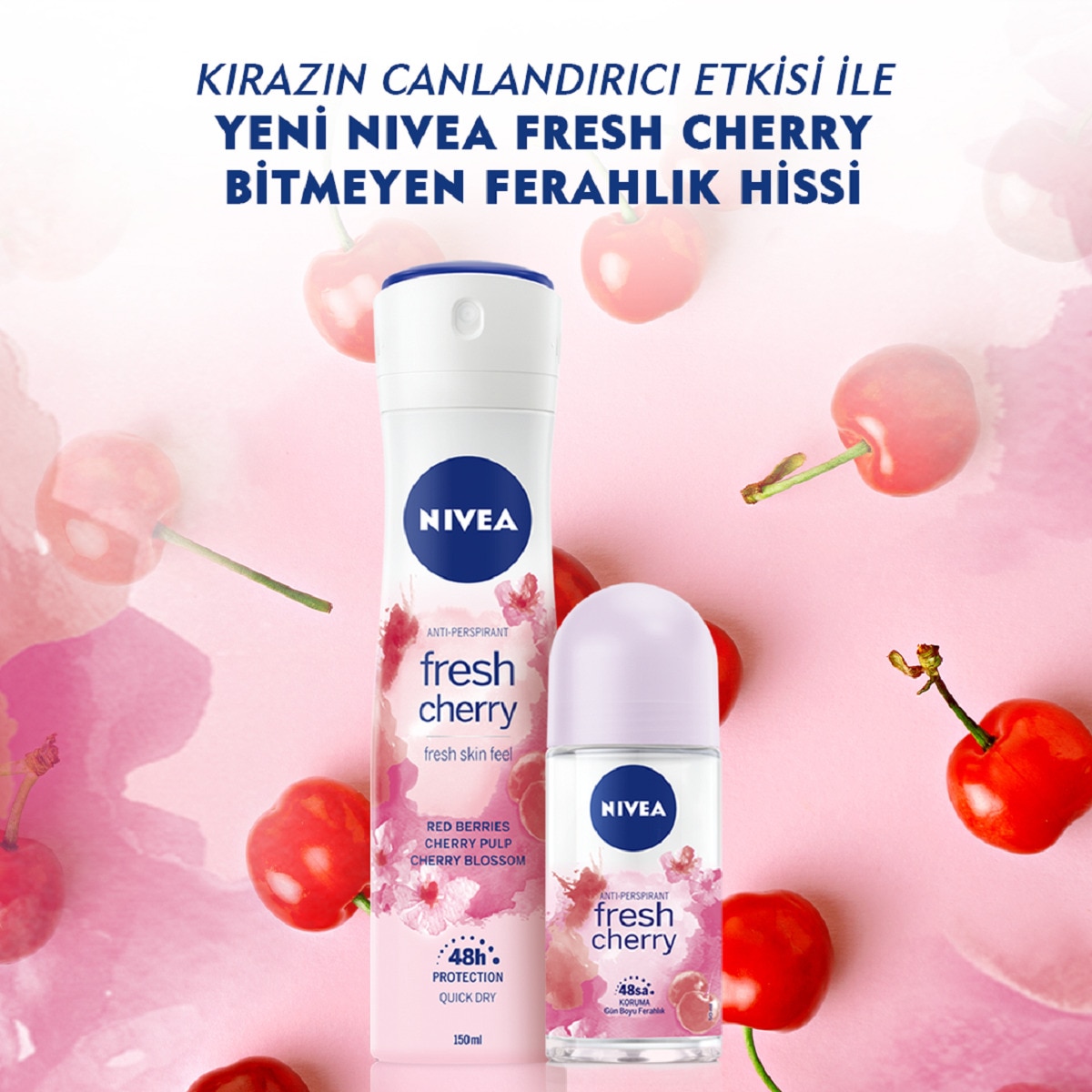  NIVEA DEO NIVEA DEO Nivea Fresh Cherry Kadın Roll On 50 ml  1 of 6 