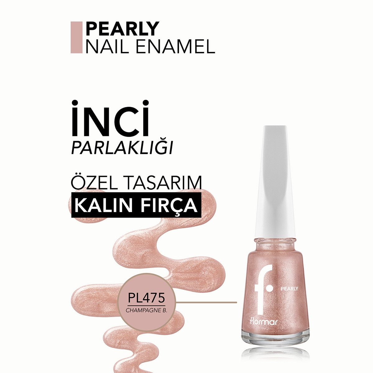  FLORMAR FLORMAR Flormar Pearly Oje No: 475-Champagne Blush  1 of 5 