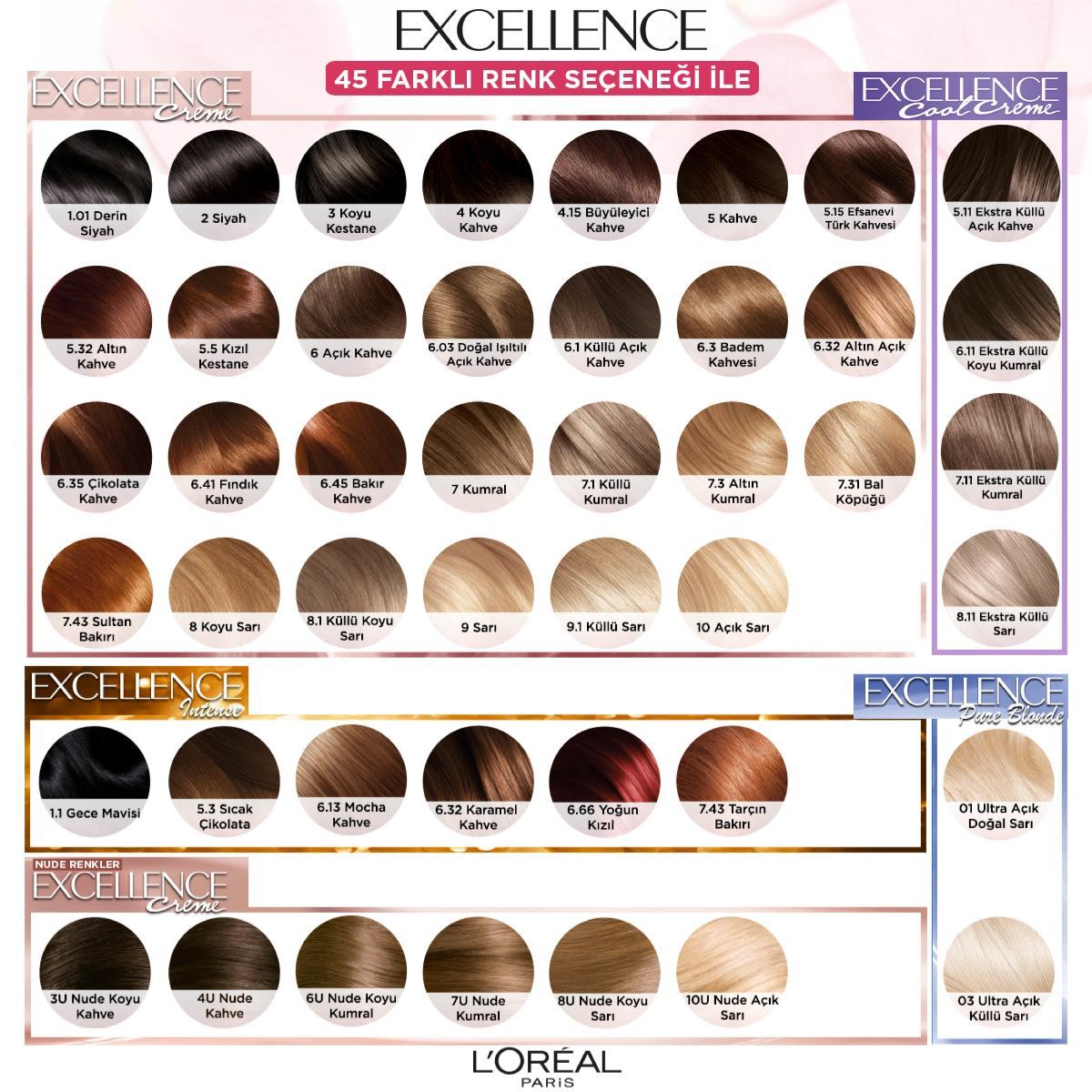 EXCELLENCE L'Oreal Paris Excellence Saç Boyası Nude Kahve 4U