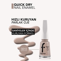  FLORMAR FLORMAR Flormar Quick Dry Hızlı Kuruyan İnce Yapılı & Parlak Bitişli Oje No: QD 12 Every Trick  1 of 4 