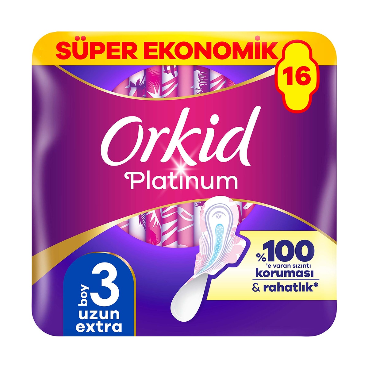  ORKID ORKID Orkid Platinum Dörtlü Hijyenik Ped Ekstra 16'lı  1 of 9 