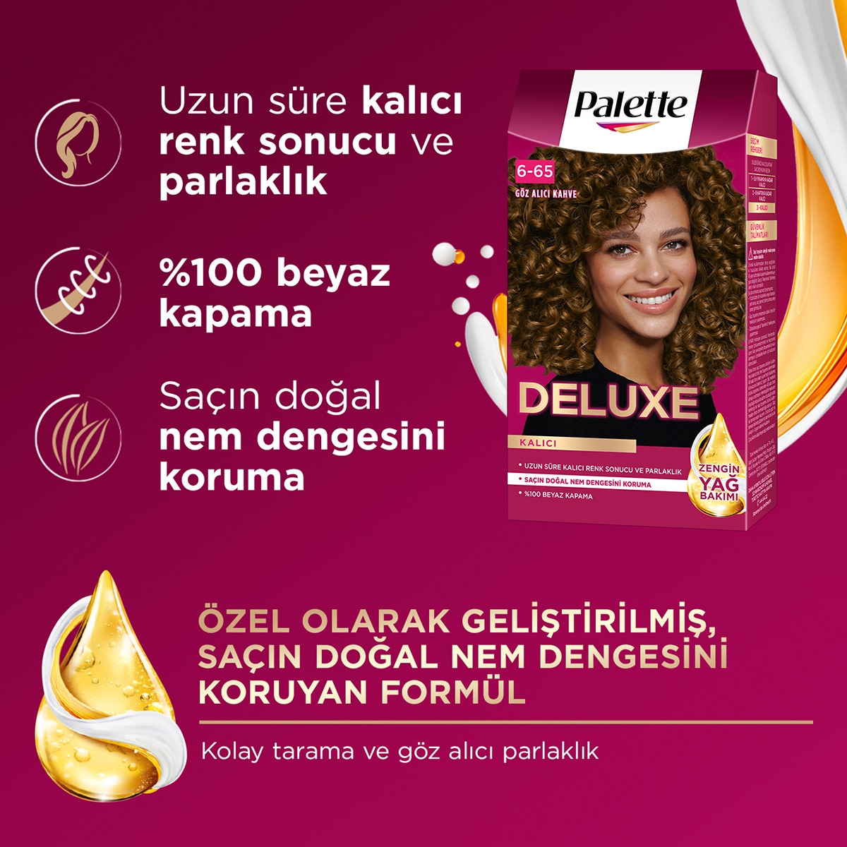 PALETTE PALETTE Palette Deluxe Saç Boyası 6-65 Göz Alıcı Kahve  1 of 9 