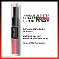 L'Oreal Paris Infaillible 2 Step 24 Saat Kalıcı Likit Ruj & Balm 213 Toujours Teaberry