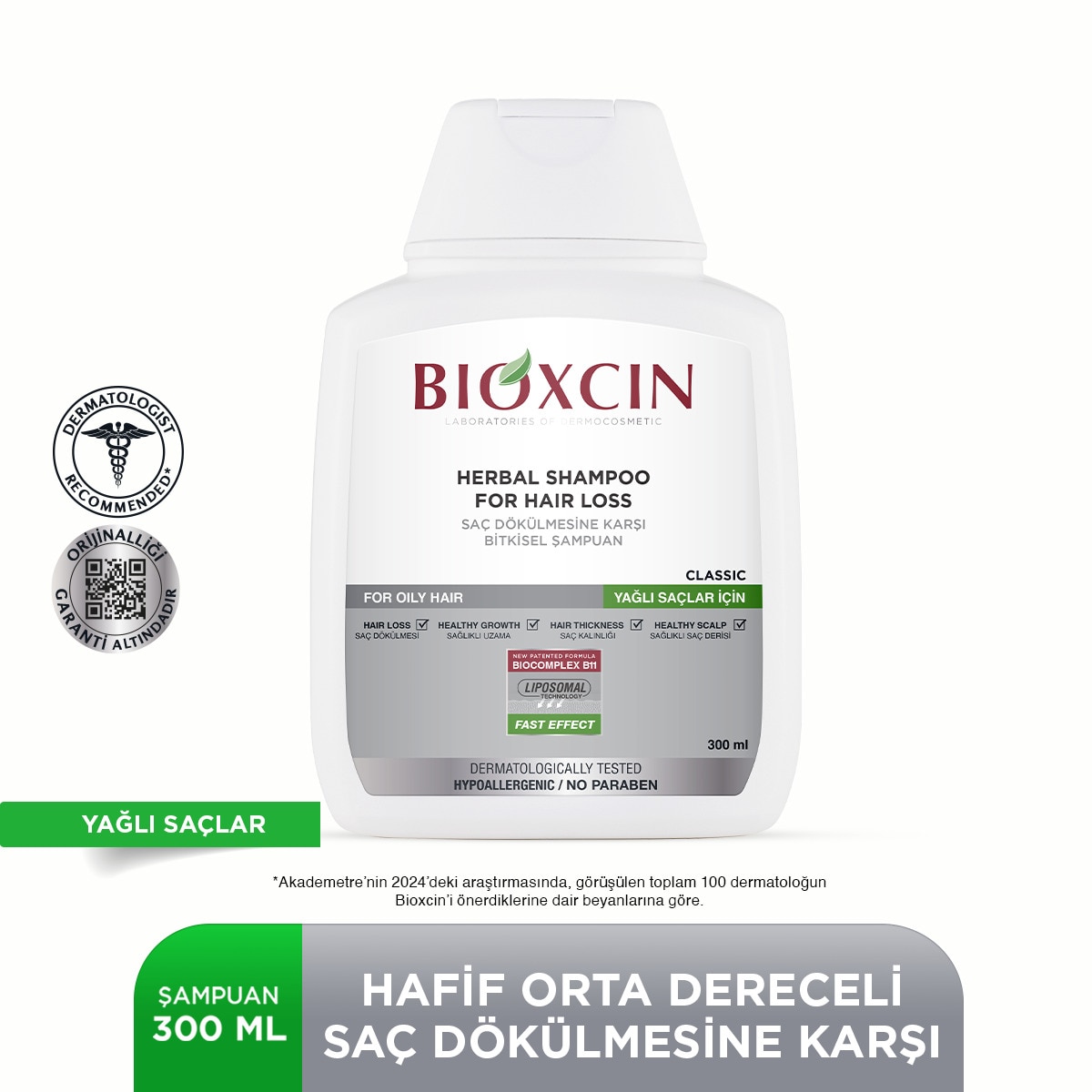 BIOXCIN BIOXCIN Bioxcin Kuru ve Normal Saçlar İçin Şampuan 300 ml 1 of 8