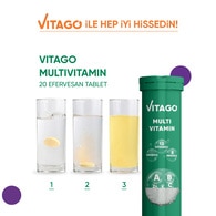 Vitago Multivit 21 Çeşit Multivitamin + Multimineral Bileşeni İçeren 20'li Efervesan Tablet