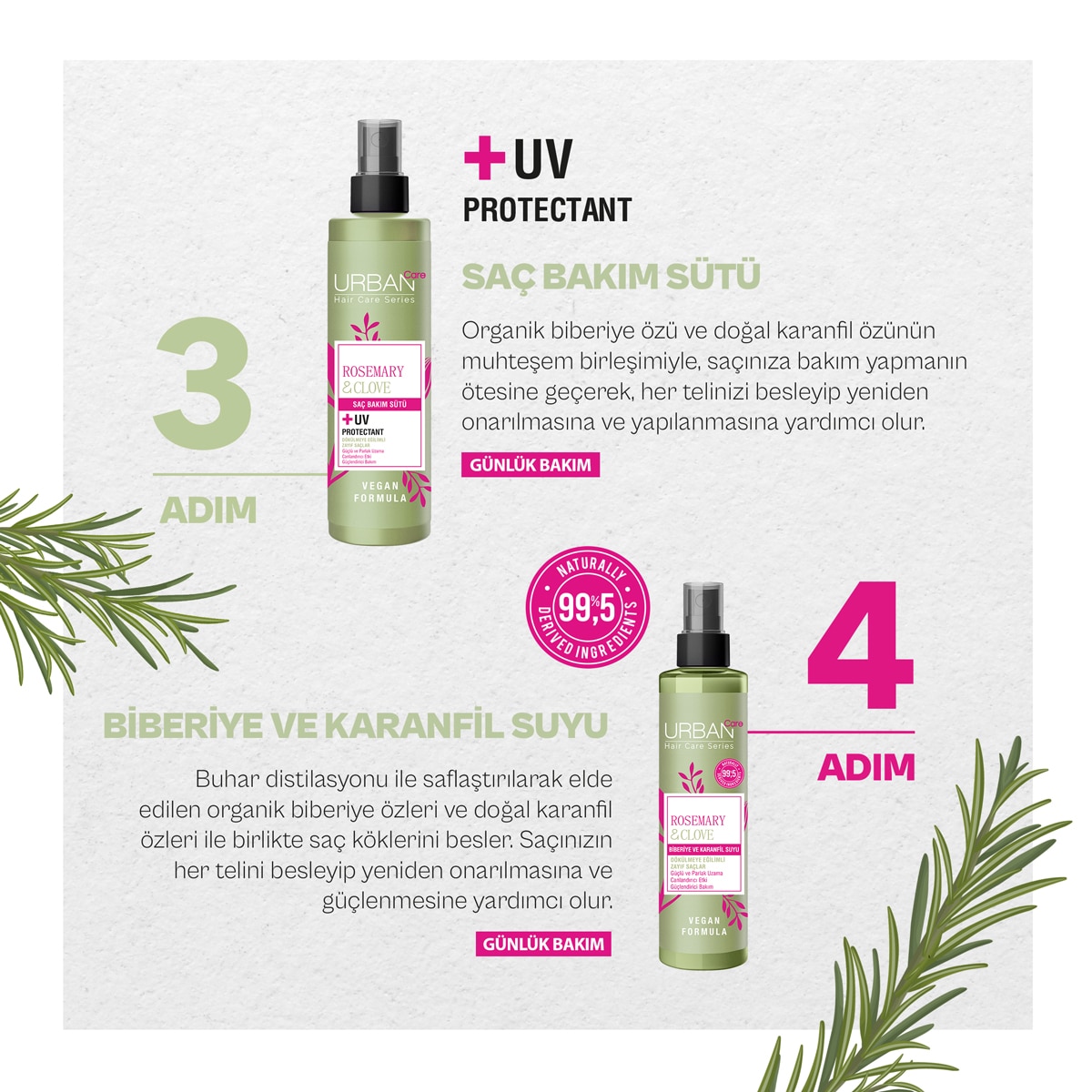 URBAN CARE EXC. URBAN CARE EXC. Urban Care Biberiye Şampuan Rosemary Clove 350 ml  1 of 7 