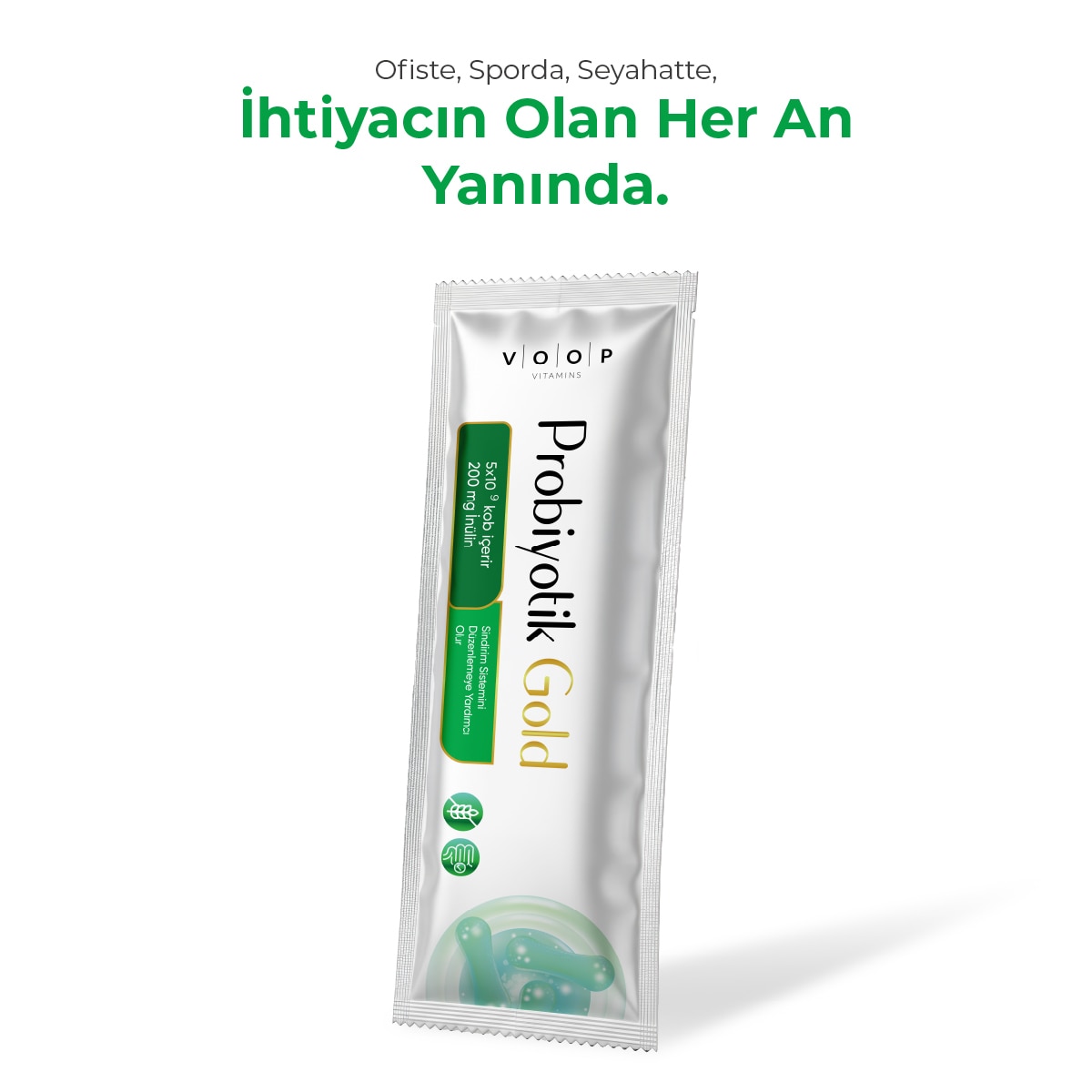 VOOP VOOP Voop Probiyotik Mikroorganizma İçeren 10'lu Saşe Takviye Edici Gıda 1 of 8