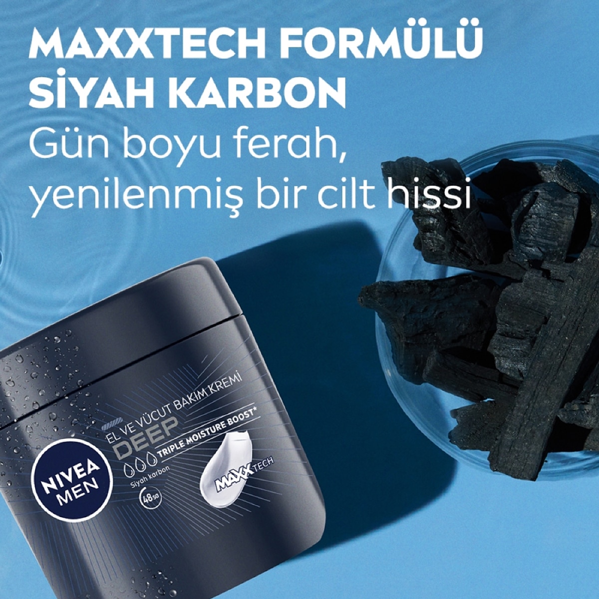  NIVEA FOR MEN NIVEA FOR MEN Nivea Men Erkek Deep El ve Vücut Bakım Kremi 400 ml 48 Saat Nemlendirici  1 of 8 