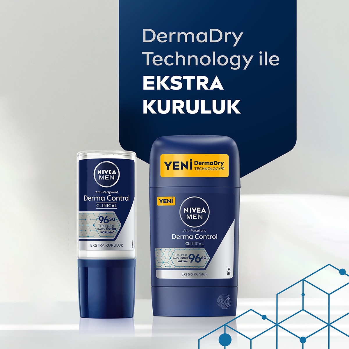  NIVEA DEO NIVEA DEO Nivea Men Erkek Stick Deodorant Derma Control Clinical 50 ml 96 saat Üstün Koruma  1 of 6 
