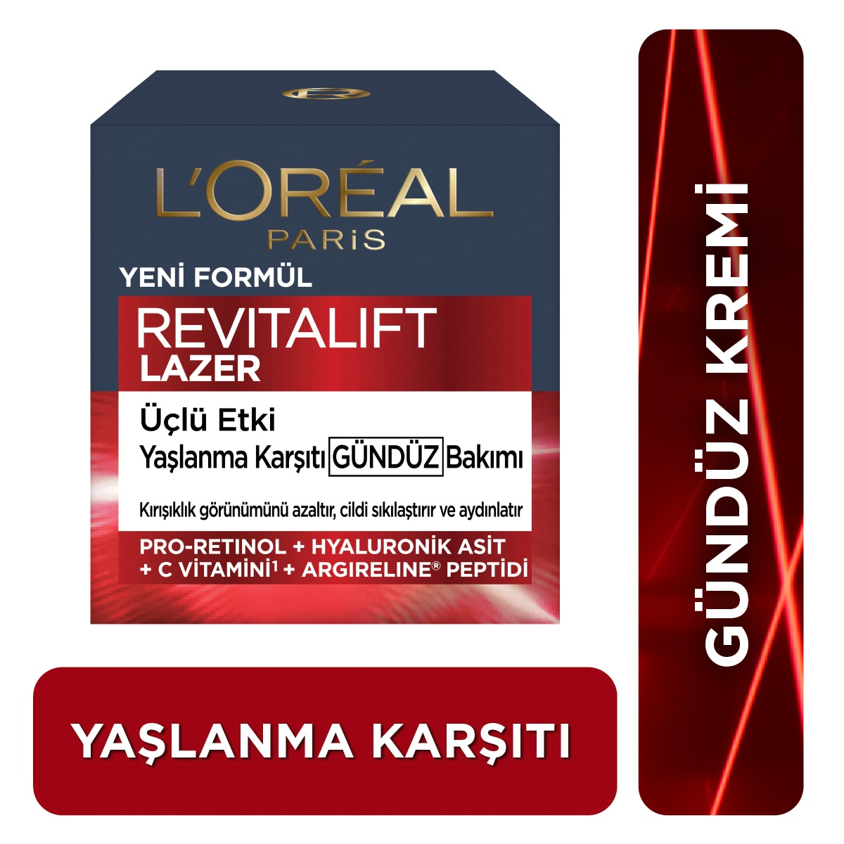 LOREAL PARIS LOREAL PARIS L'Oreal Paris Revitalift Lazer Yoğun Yaşlanma Karşıtı Gündüz Bakım Kremi 50 ml 1 of 10