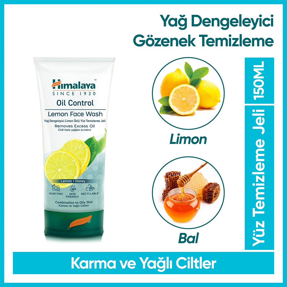 HİMALAYA HİMALAYA Himalaya Limon Özlü Yüz Temizleyici Yağ Dengeleyici Jel 150 ml 1 of 2