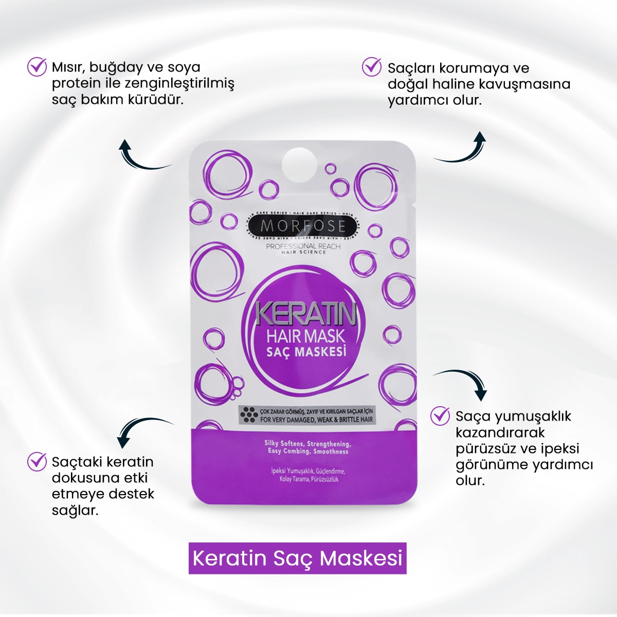 MORFOSE MORFOSE Morfose Keratin Saç Maskesi Seyahat Boy 25 ml 1 of 3