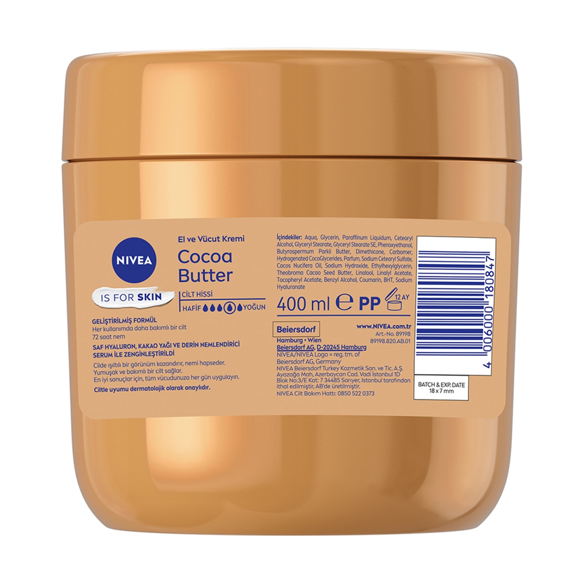 NIVEA SOFT NIVEA SOFT Nivea Cocoa Butter El Ve Vücut Bakım Kremi 400 ml Kuru Ciltler için 72 Saat Nemlendirici 1 of 9