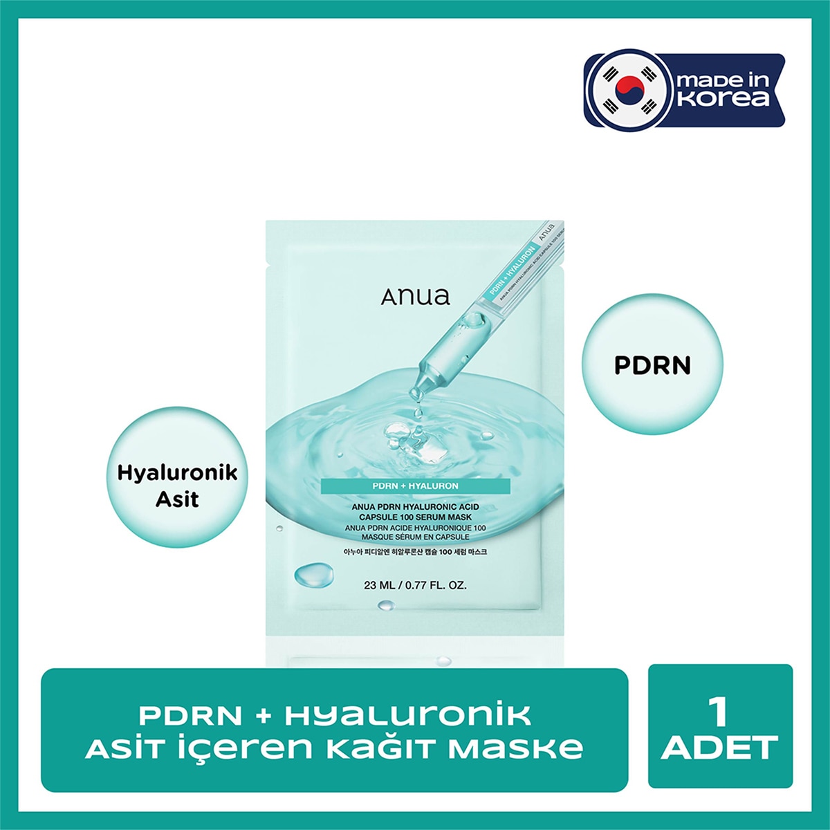 ANUA ANUA Anua PDRN - Somon DNA Hyaluronik Kapsül 100 Serum Maske 23 ml 1 of 7