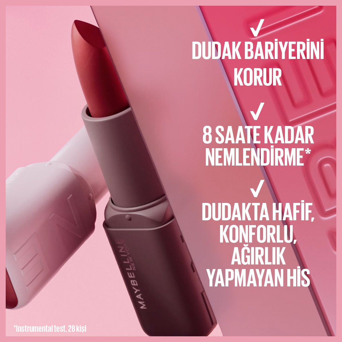  MAYBELLINE MAYBELLINE Maybelline New York Serum Etkili Hyaluronik Asit ve Besleyici Yağ İçeren Ruj Satin Make It Work 103  1 of 10 