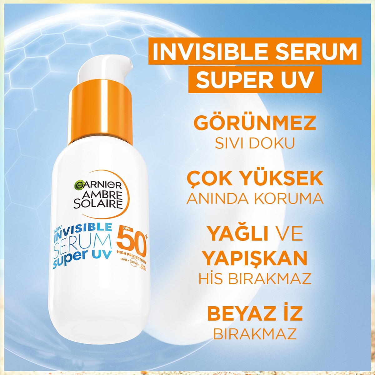  A.SOLAIRE A.SOLAIRE Garnier Ambre Solaire Invisible Serum Super UV Günlük Güneş Koruyucu Serum  1 of 6 