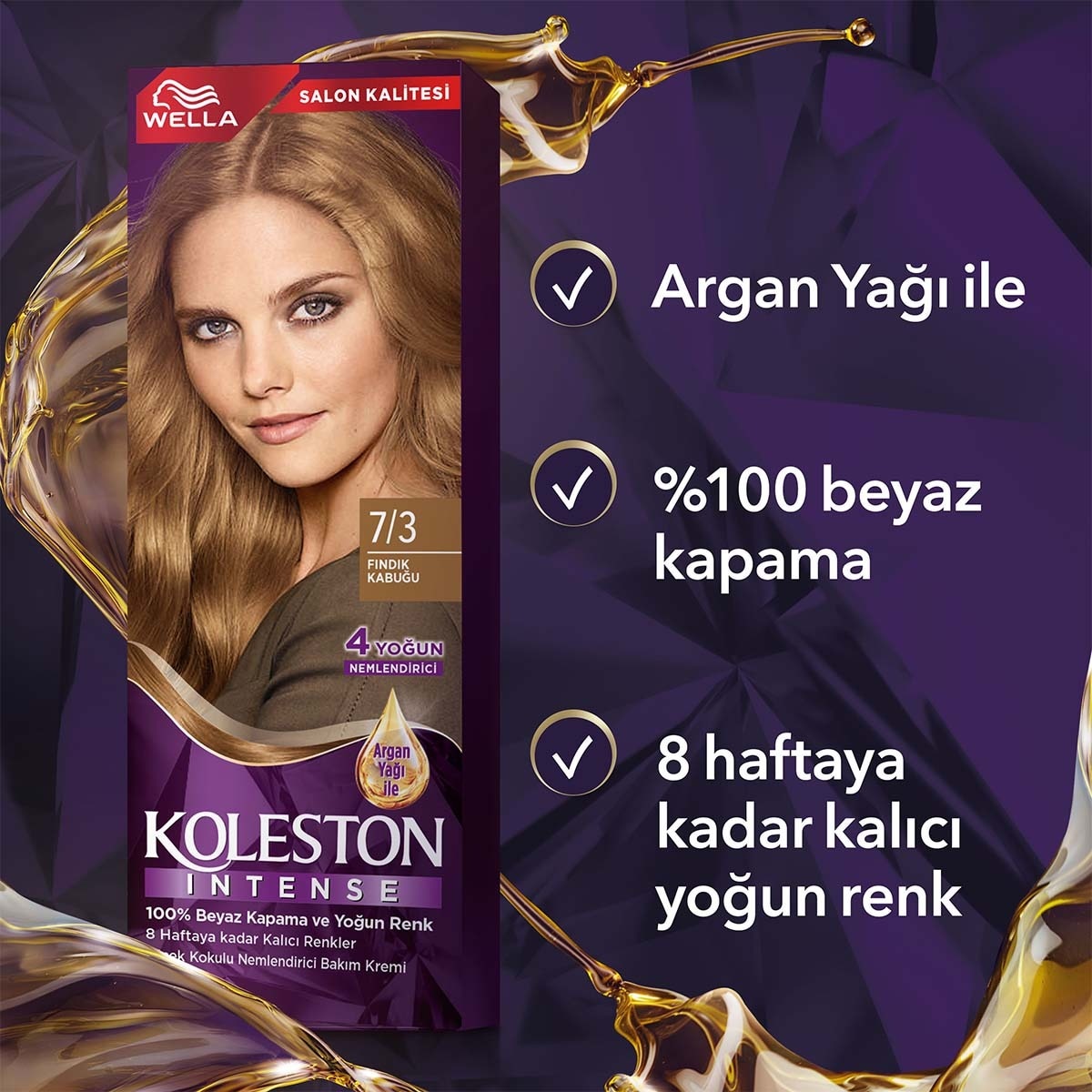  KOLESTON KOLESTON NATURALS Wella Koleston Intense Saç Boyası 7/3 Fındık Kabuğu  1 of 7 