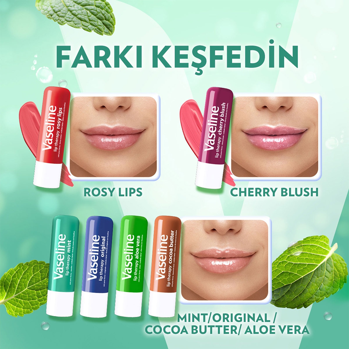  VASELINE VASELINE EXC. Vaseline Lipstick Mint Etkili 4.8 g  1 of 9 