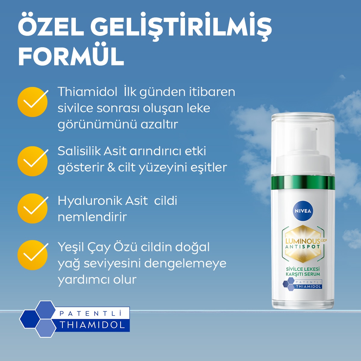  NIVEA VISAGE NIVEA VISAGE Nivea Luminous630 Sivilce Lekesi Karşıtı Serum 30 ml Salisilik ve Hyaluronik Asit  1 of 6 
