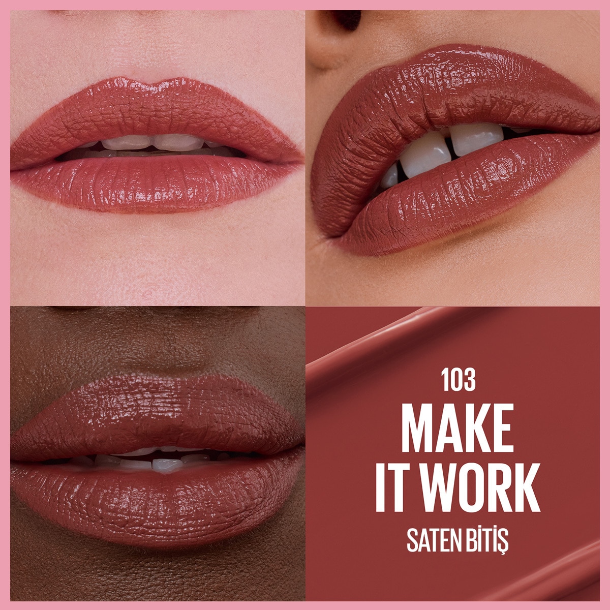  MAYBELLINE MAYBELLINE Maybelline New York Serum Etkili Hyaluronik Asit ve Besleyici Yağ İçeren Ruj Satin Make It Work 103  1 of 10 