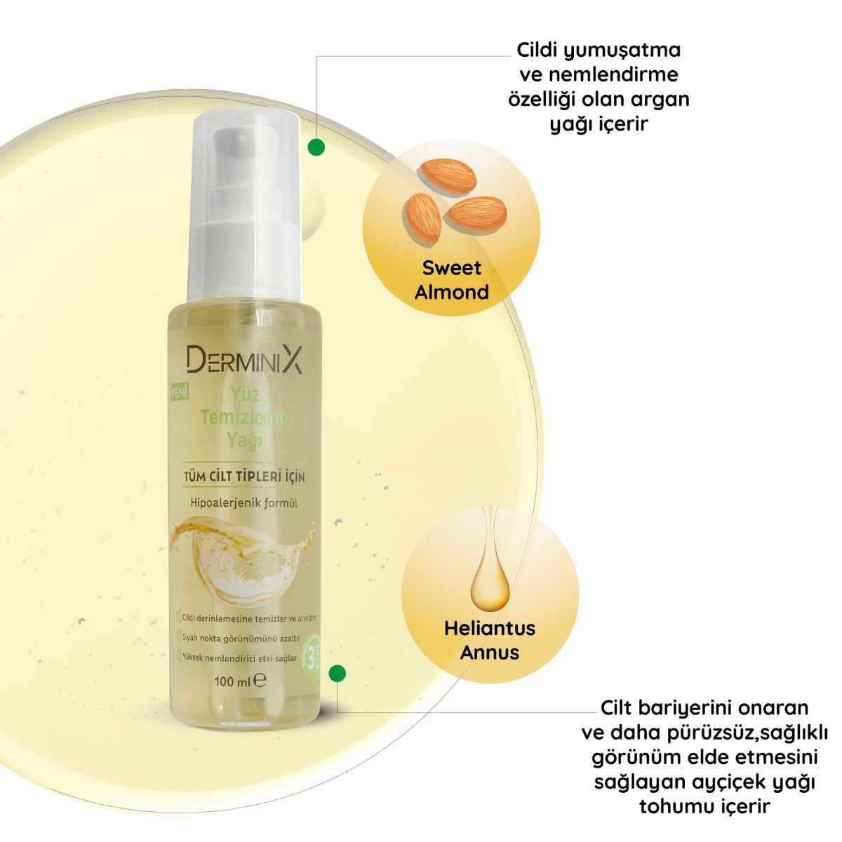  DERMINIX DERMINIX Derminix Yüz Temizleme Yağı 100 ml  1 of 4 