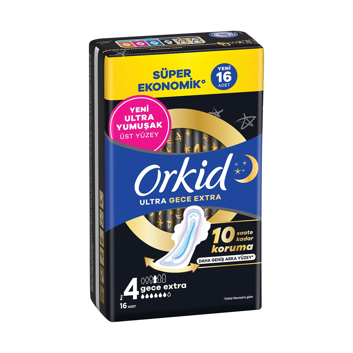 ORKID ORKID Orkid Ultra Ekstra Dörtlü Hijyenik Ped Gece Ekstra 16'lı 1 of 8