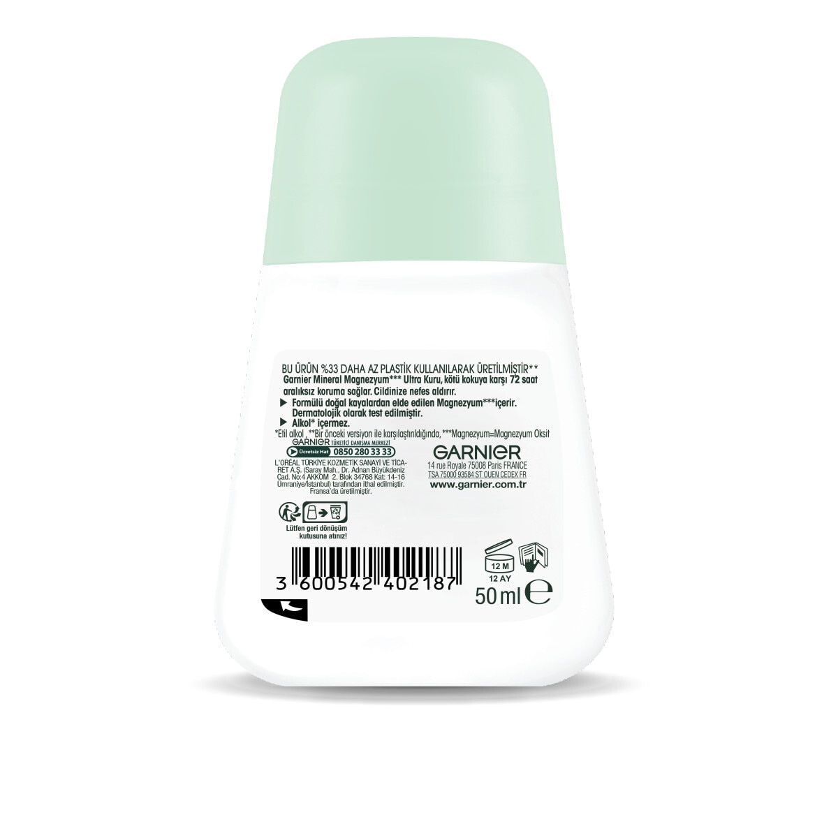 GARNIER GARNIER Garnier Mineral Magnezyum Ultra Kuru Roll-On 1 of 5