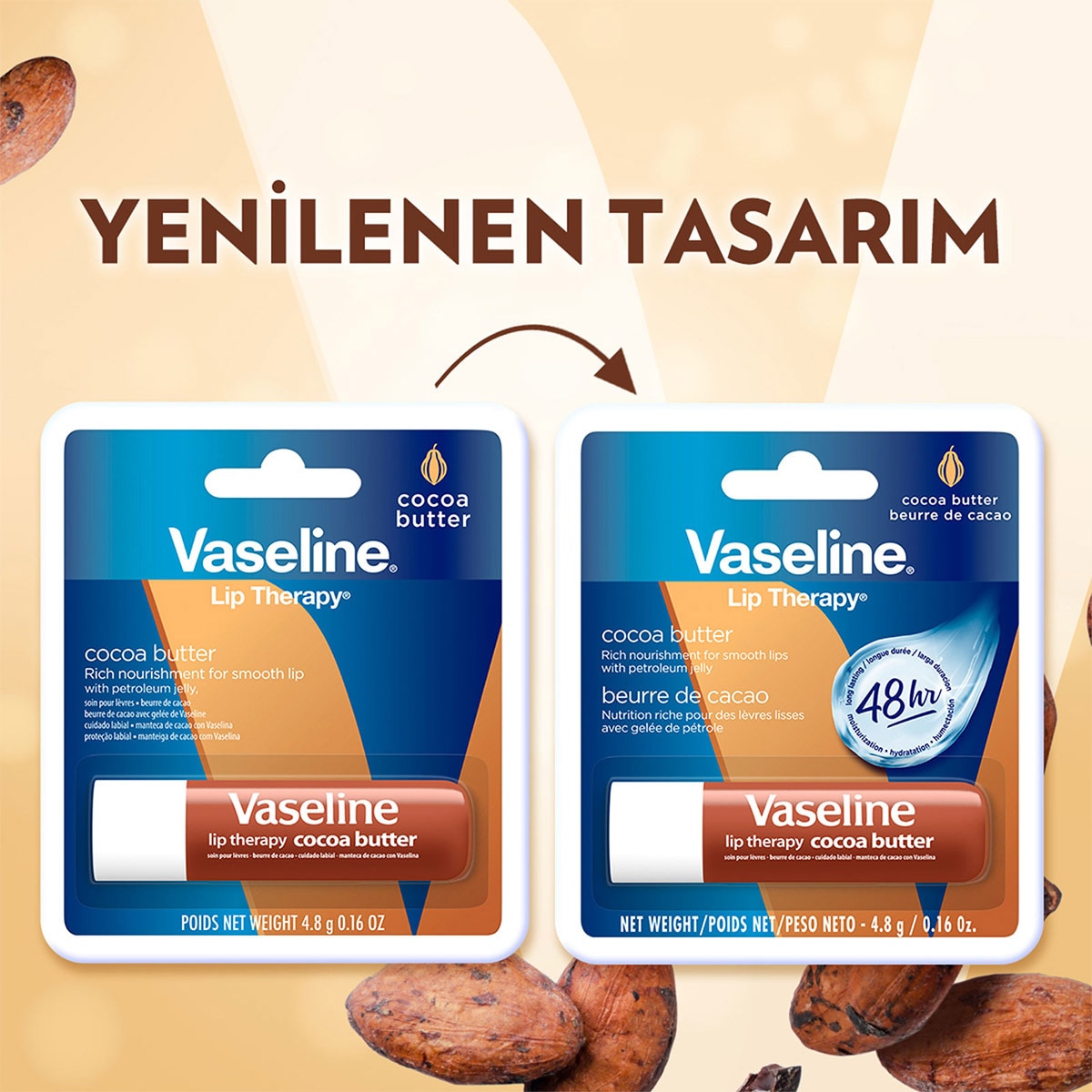  VASELINE VASELINE Vaseline Cocoa Dudak Bakım Kremi ve Dudak Parlatıcısı 4.8 g  1 of 9 