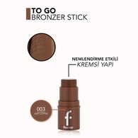 Flormar To Go Yoğunluğu Ayarlanabilir & Doğal Bitişli Kremsi Stick Bronzer - 003 Deep Coffee
