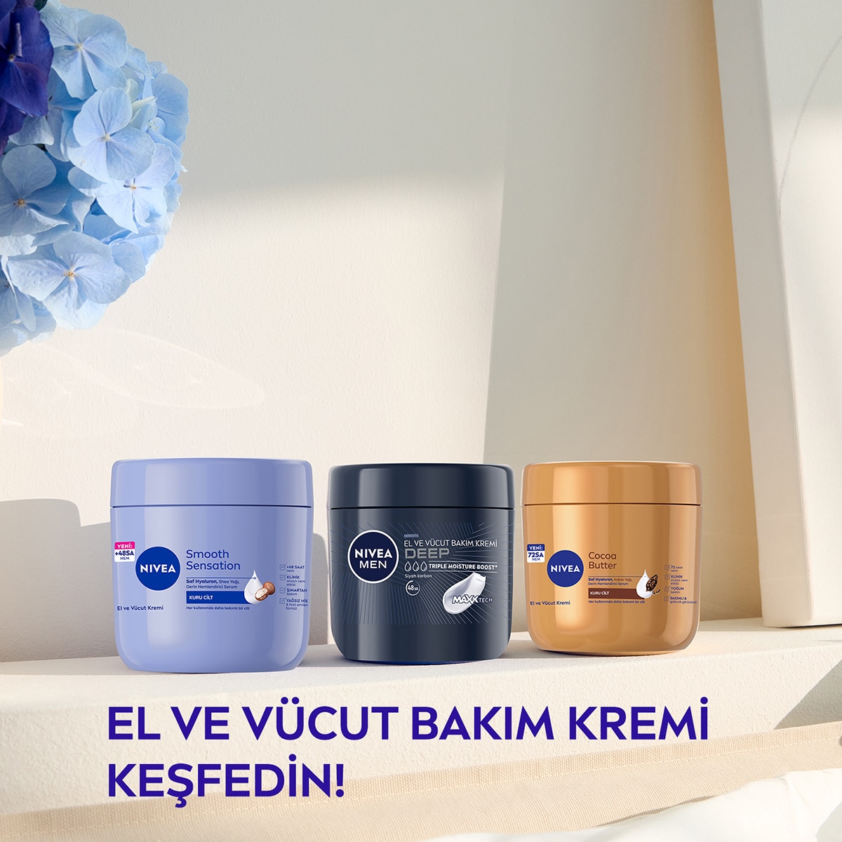 NIVEA SOFT NIVEA SOFT Nivea Cocoa Butter El Ve Vücut Bakım Kremi 400 ml Kuru Ciltler için 72 Saat Nemlendirici 1 of 9