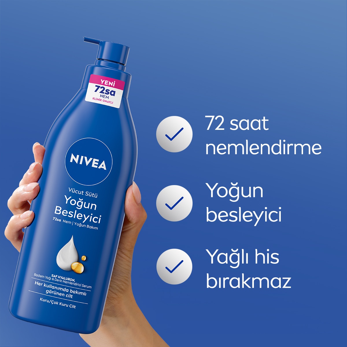  NIVEA BODY NIVEA BODY Nivea Besleyici Vücut Sütü 400 ml Kuru ve Çok Kuru Ciltler 48 Saat Nemlendirici E Vitamini ve Badem Yağı  1 of 6 