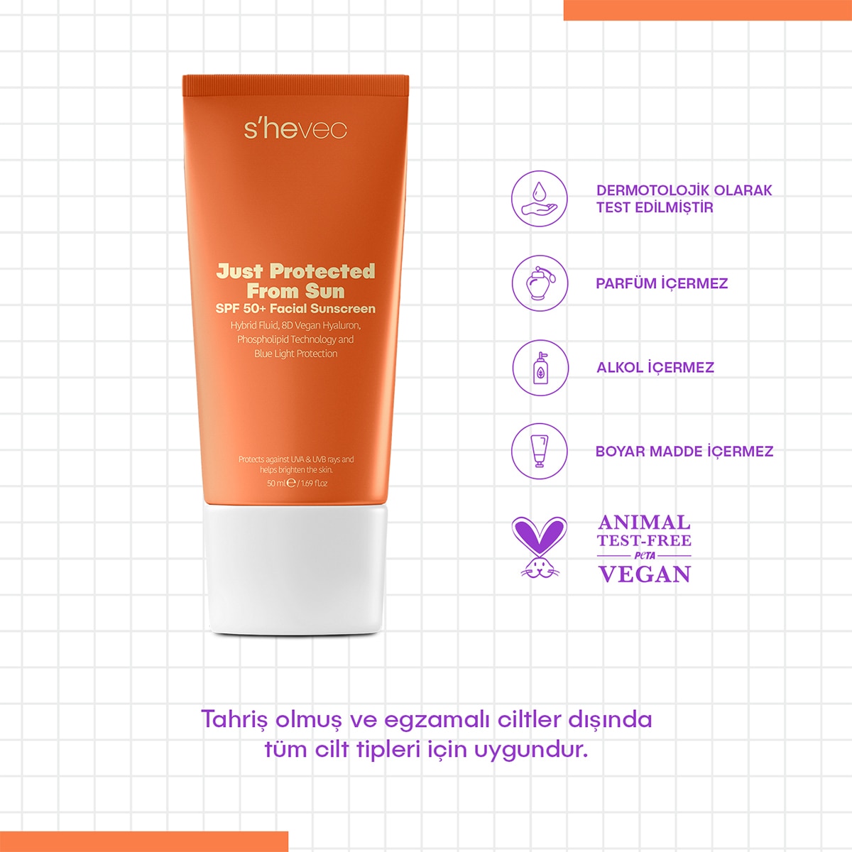  SHE VEC SHE VEC She Vec Just Protected From Sun 50Spf 50 ml  1 of 7 
