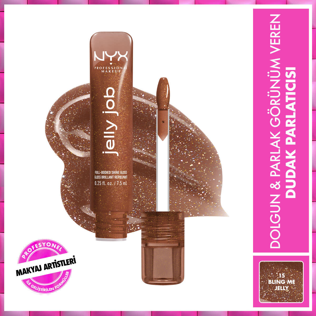 NYX NYX Nyx Professional Makeup Jelly Job Dudak Parlatıcısı Bling Me Jelly 1 of 9