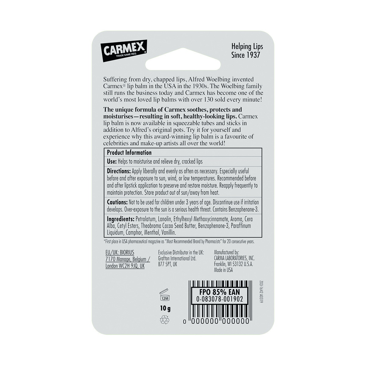 CARMEX CARMEX Carmex Çilek Dudak Balmı 10 g 1 of 3