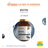 Vitago Biotin 5000 MCG İçeren Tablet Takviye Edici Gıda 60'lı