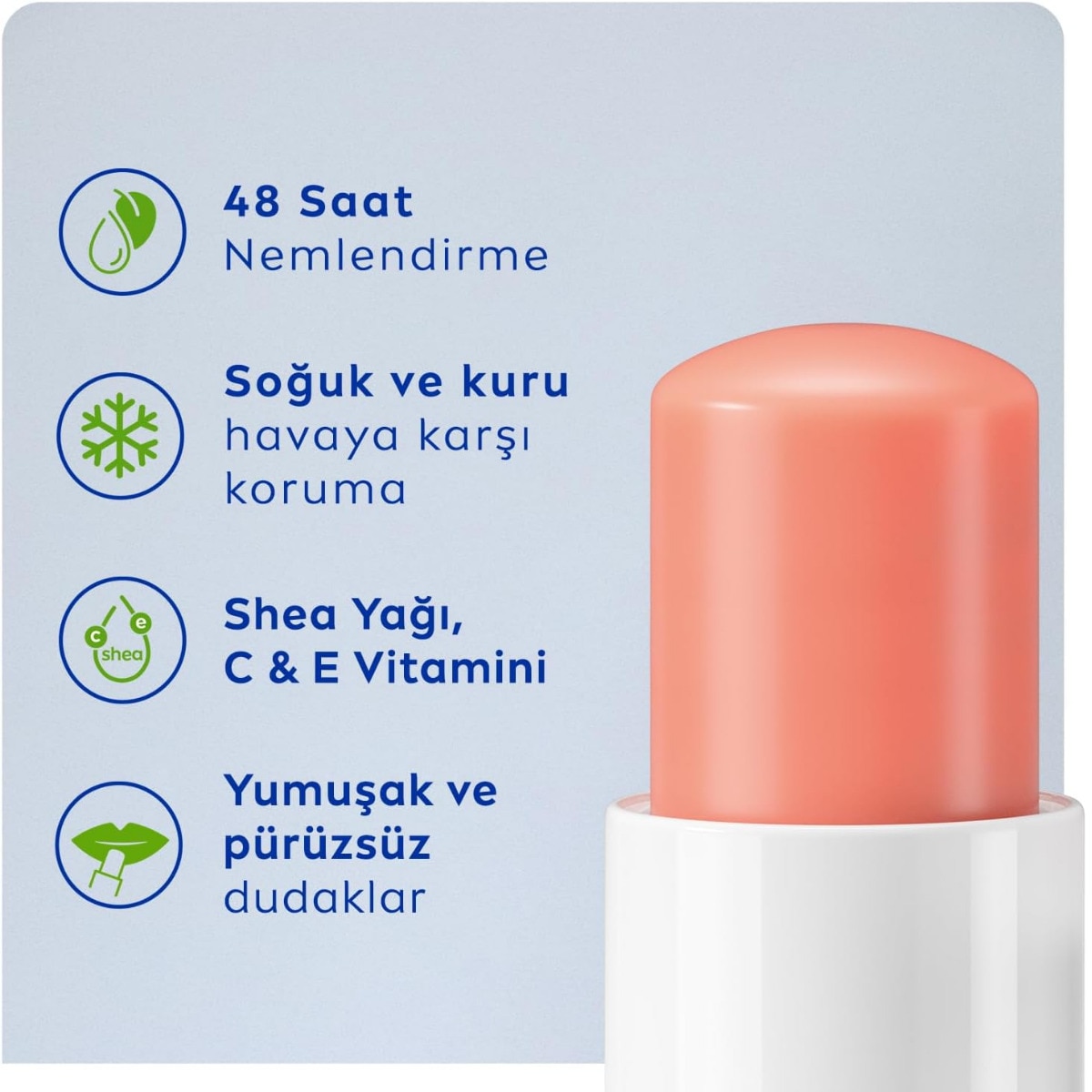  NIVEA LIP CARE NIVEA LIP CARE Nivea Dudak Bakım Kremi ve Dudak Parlatıcısı Şeftali 4,8 g 24 Saat Nem  1 of 6 