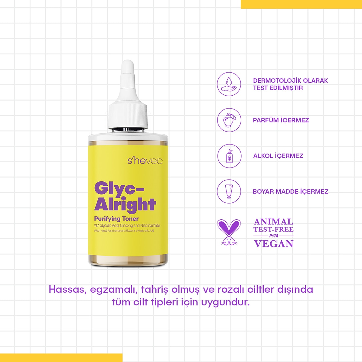  SHE VEC SHE VEC She Vec Glyc Alright Gözenek Sıkılaştırıcı Tonik 200 ml  1 of 10 