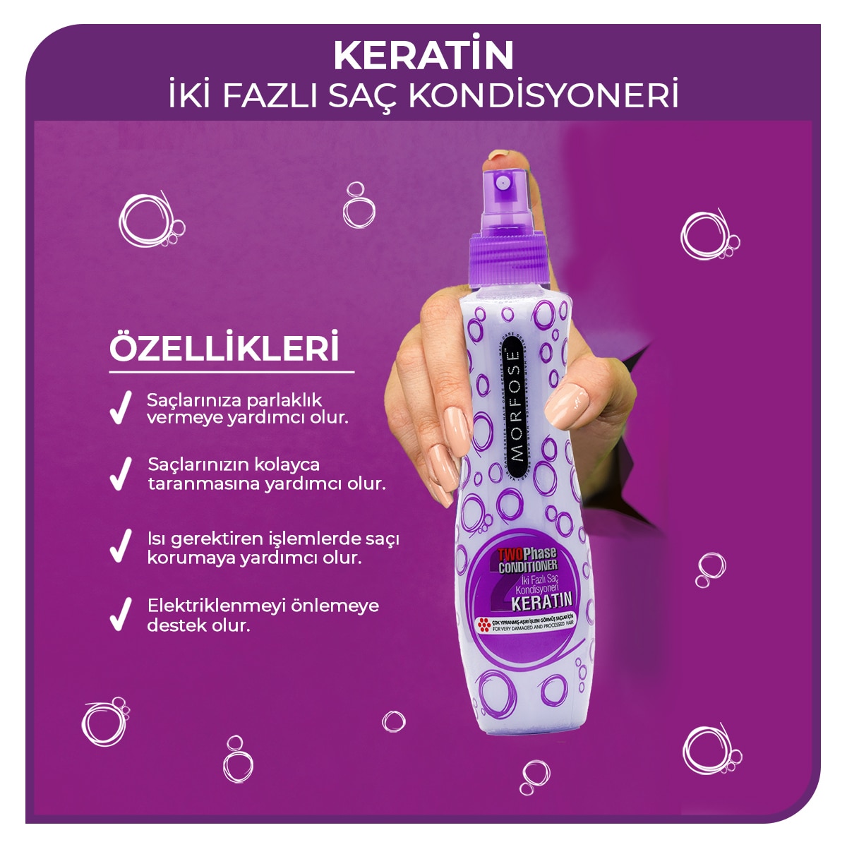  MORFOSE EXC. MORFOSE EXC. Morfose Keratin Çift Fazlı Fön Suyu 240 ml  1 of 5 