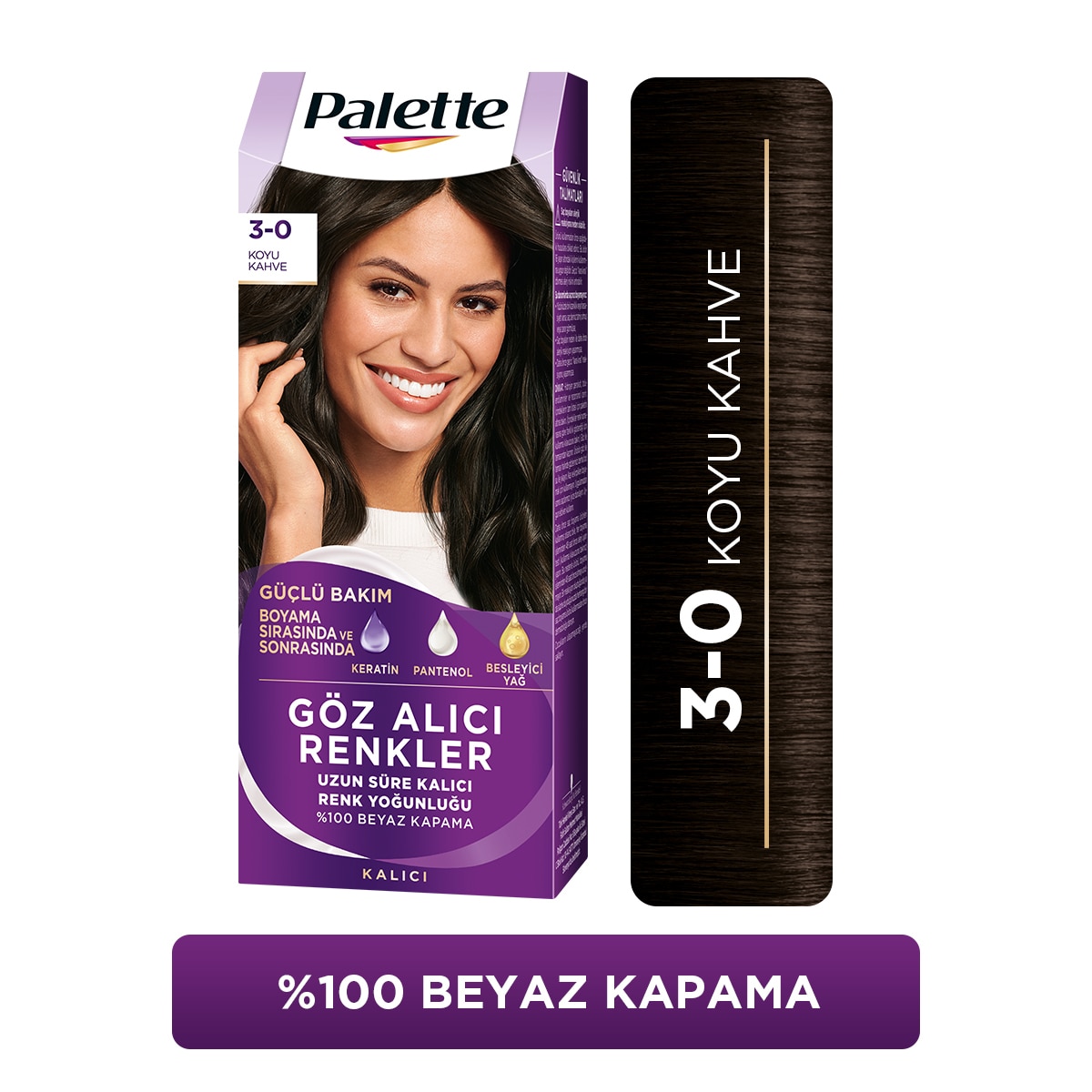  PALETTE NATURAL COLORS PALETTE NATURAL COLORS Palette Göz Alıcı Renkler Saç Boyası 3-0 Koyu Kahve  1 of 1 Palette Göz Alıcı Renkler Saç Boyası 3-0 Koyu Kahve