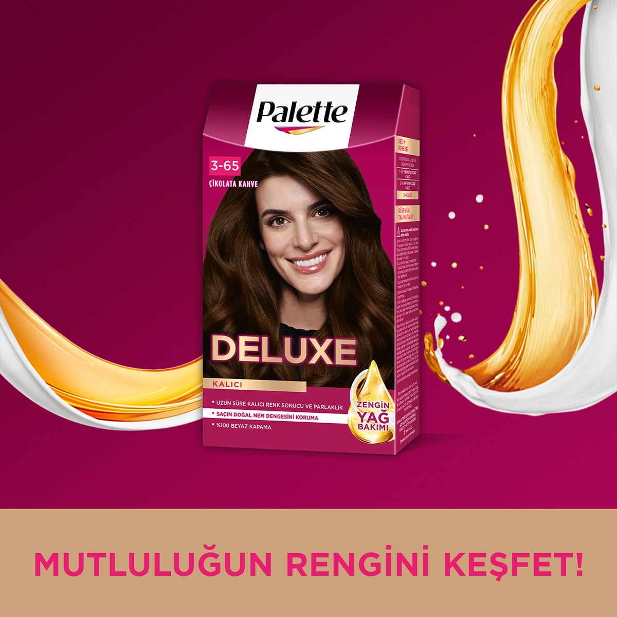  PALETTE PALETTE Palette Deluxe Saç Boyası 3-65 Çikolata Kahve  1 of 11 